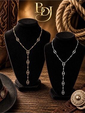 New Snaffle Horse Bit Y Necklace | Gold or Silver Dainty Western Luxe Lariat